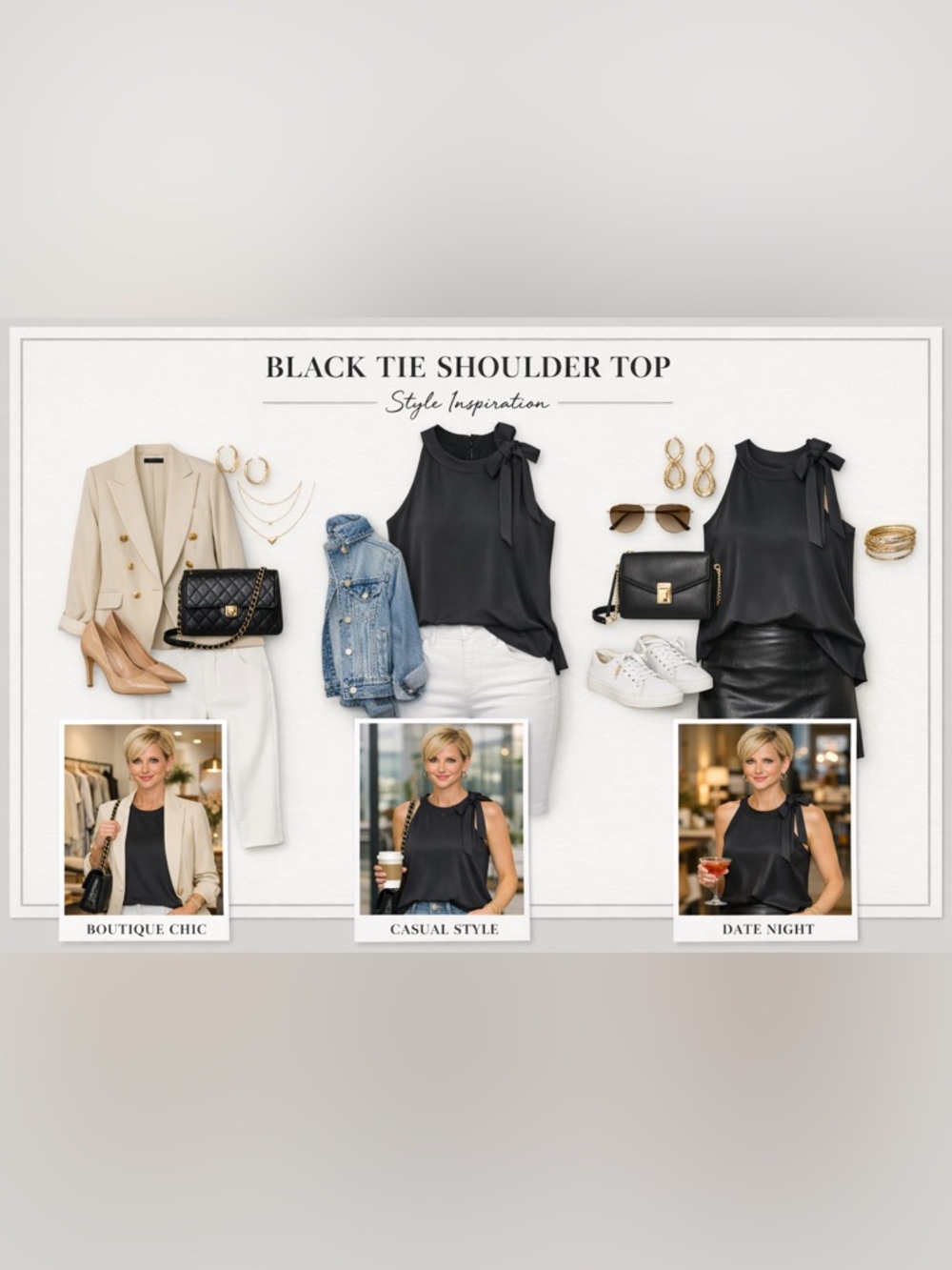 Banana republic black bow neck blouse - Picture 2 of 9